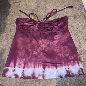 y2k lucky brand tankini purple tie dye